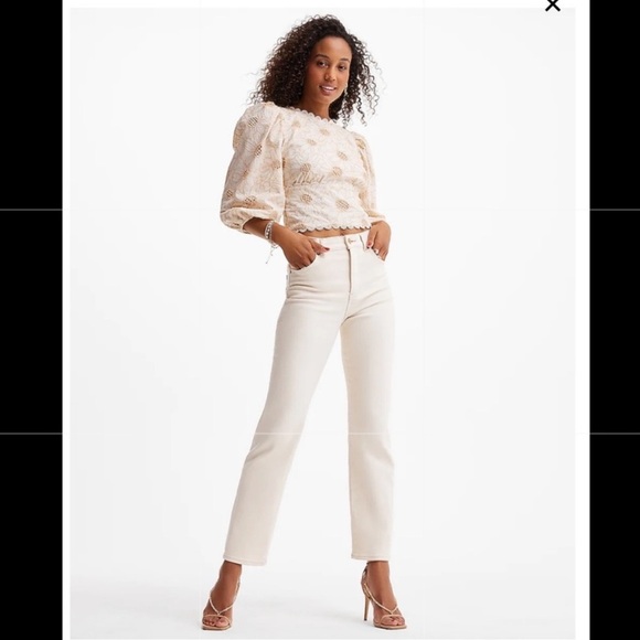 Express Embroidered Eyelet Open Back Top Sz XL - Picture 15 of 15